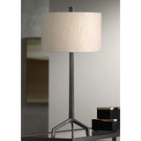 Ivor Raw Steel and Burnished Distressing Table Lamp