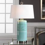 Rila Distressed Teal Ceramic Table Lamp