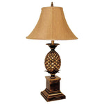 32" Gold Metal Pineapple Table Lamp With Gold Classic Empire Shade - 18 x 18 x 32