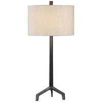 Ivor Raw Steel and Burnished Distressing Table Lamp