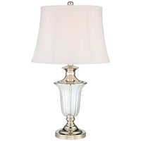 Courtney Polished Nickel and Crystal Traditional Table Lamp