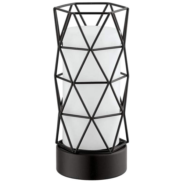 Estevau 2 - 1-Light Table Lamp - Black - White Glass