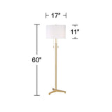 Possini Euro Encino Antique Brass Modern Tripod Floor Lamp