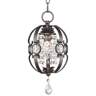 Ella 7" Wide White Gold and Crystal Mini Pendant