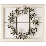 Floral Wreath Wood Framed Wall Art