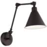 Wray Black and Antique Brass Hardwire Wall Lamp