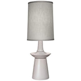 Carson Converse Gloss White Table Lamp w/ Gray Shade