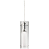 ET2 5 1/2" Wide Clear Cylinder and Frosted Glass Modern Pendant Light