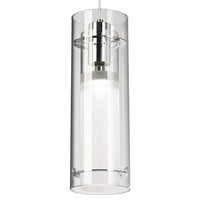 ET2 5 1/2" Wide Clear Cylinder and Frosted Glass Modern Pendant Light