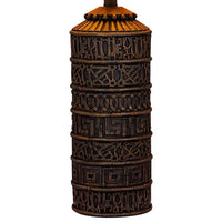 Teton Tribal Marked Brown Table Lamp