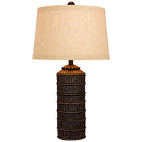 Teton Tribal Marked Brown Table Lamp