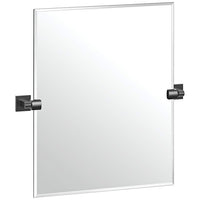 Elevate Matte Black 23 1/2" x 24" Frameless Wall Mirror