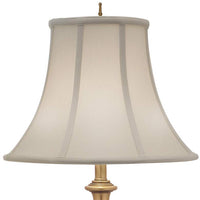 Ivory Shadow Shade 31" High Antique Brass Table Lamp