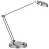 Jarrett Satin Nickel Contemporary Adjustable LED Desk Lamp