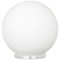 Rondo - 1-Light Round Table Lamp - White Finish - Opal Frosted Glass Shade