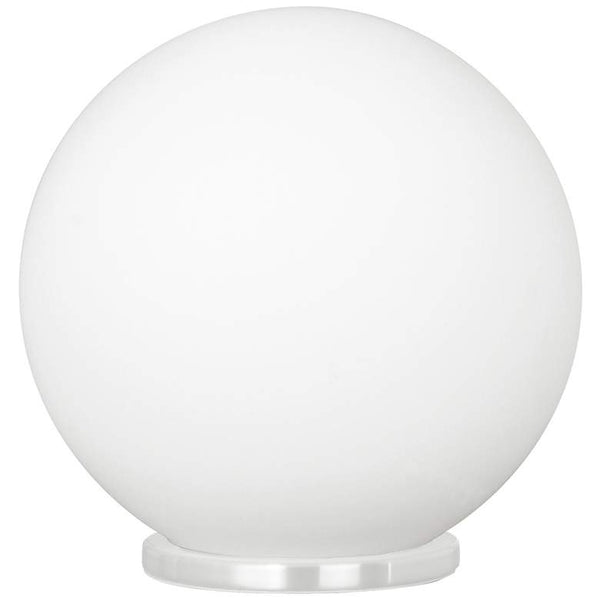 Rondo - 1-Light Round Table Lamp - White Finish - Opal Frosted Glass Shade