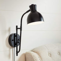 Possini Euro Ballard Black Swing Arm Plug-In Wall Lamp