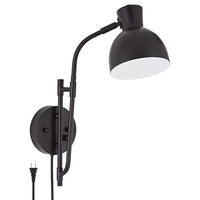 Possini Euro Ballard Black Swing Arm Plug-In Wall Lamp