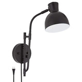 Possini Euro Ballard Black Swing Arm Plug-In Wall Lamp