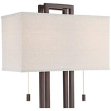 Possini Euro Design Double Tier Bronze Floor Lamp