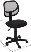 Low-Back, Upholstered Mesh, Adjustable, Swivel Computer Office Desk Chair, Black