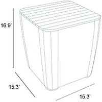 Keter Luzon Patio Side Coffee Table Outdoor Furniture Durable Resin Plastic Realistic Table