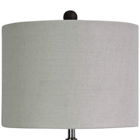Manda Weathered Gray and Polished Nickel Tripod Table Lamp