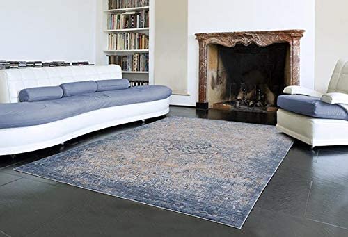 Nottingham Collection Blue Oriental Soft Area Rug