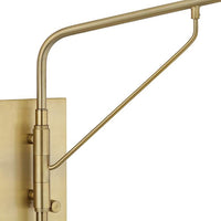 Possini Euro Bellini Warm Gold Swing Arm Plug-In Wall Lamp