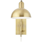 Possini Euro Bellini Warm Gold Swing Arm Plug-In Wall Lamp