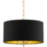 20" Wide Warm Gold Pendant Light with White Shade