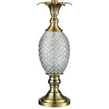 Dale Tiffany Pineapple Antique Brass and Crystal Table Lamp