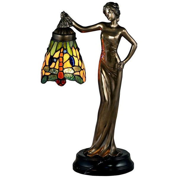 Arinna 16 1/2"H Cast Bronze Tiffany-Style Accent Table Lamp