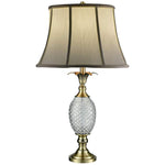 Dale Tiffany Pineapple Antique Brass and Crystal Table Lamp