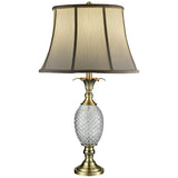 Dale Tiffany Pineapple Antique Brass and Crystal Table Lamp