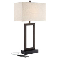 Todd Bronze Metal Table Lamp with USB Port and Outlet