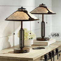 Samuel Mica Shade USB Desk Lamps - Set of 2