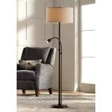 Traverse Floor Lamp with Gooseneck Reading Arm Bronze