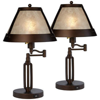 Samuel Mica Shade Swing Arm USB Desk Lamps - Set of 2