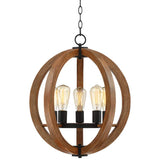 Possini Euro Cass 19" Wide Painted Wood 5-Light Orb Pendant