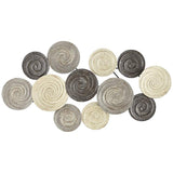 Spiral Circles 49 1/2" Wide Painted Modern Metal Wall Art