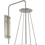 Modern 32" High Brushed Nickel and Linen Shade Plug-In Wall Sconce