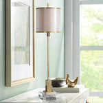 Villena Plated Brass and Crystal Tall Table Lamp