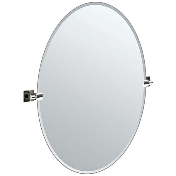 Gatco Elevate Chrome 28 1/2" x 32" Oval Wall Mirror