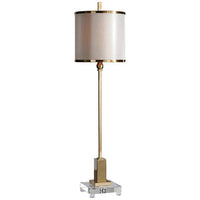 Villena Plated Brass and Crystal Tall Table Lamp