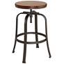 Radin Hammered Bronze Adjustable Height Swivel Bar Stool