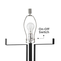 Jacky Modern Industrial Black Table Lamp with USB Port and Acrylic Riser