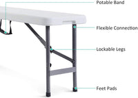 Giantex 6' Folding Bench Portable Plastic in/Outdoor Picnic Party Camping Dining Seat