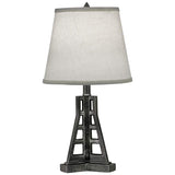 20" High Charcoal Metal Tower Accent Table Lamp