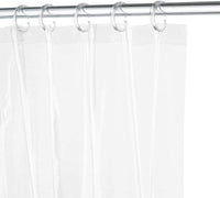 Shower Curtain Liner (72" x 72" Clear) - Waterproof 3-Gauge Lightweight for Bathroom Shower with 12 Pieces Rust-Proof Hooks